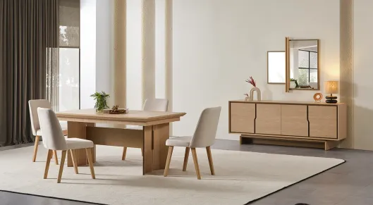 Product img 1, Rota Ahşap Ayaklı Yemek Odası Takımı